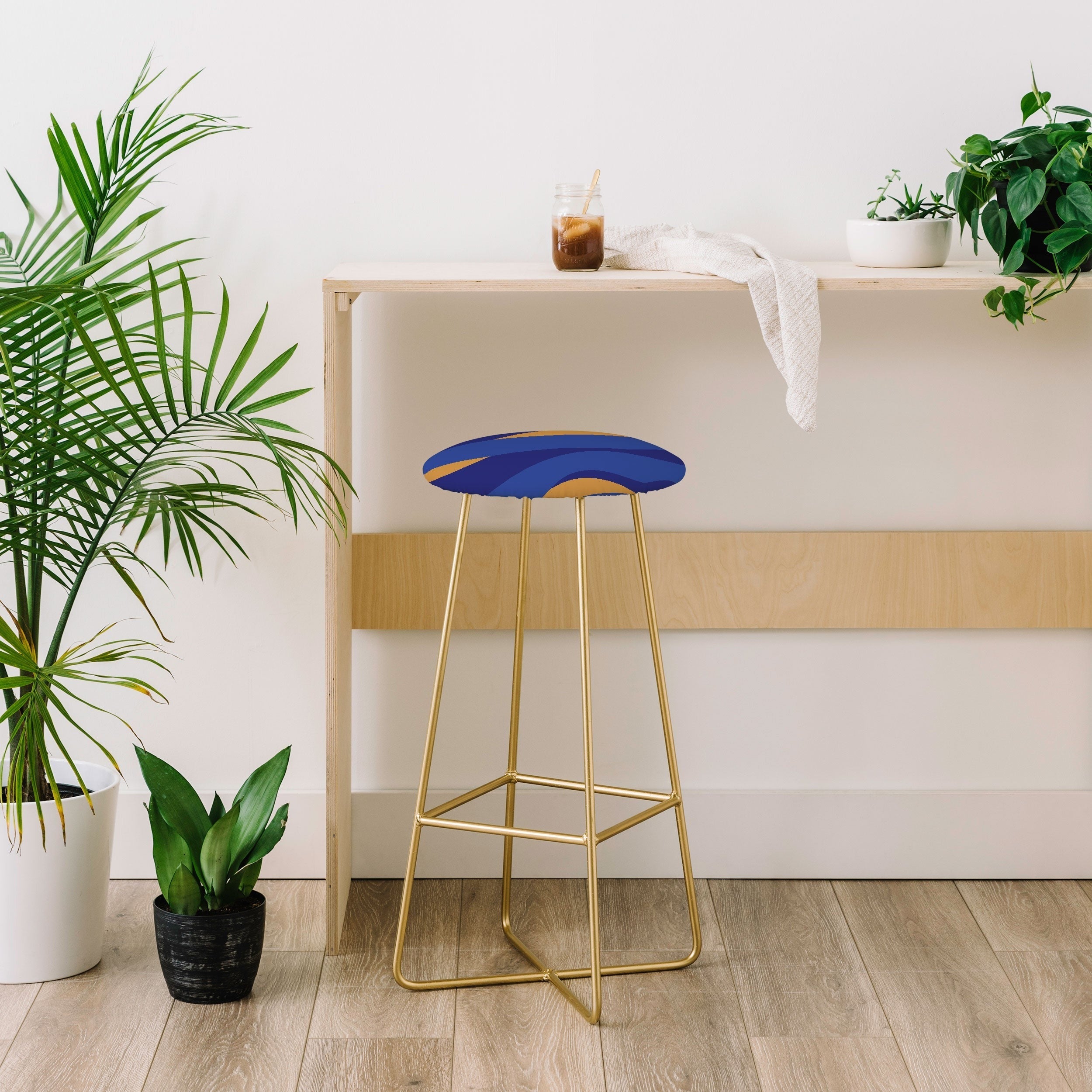 Camilla Foss Pebbles in Stream Bar Stool