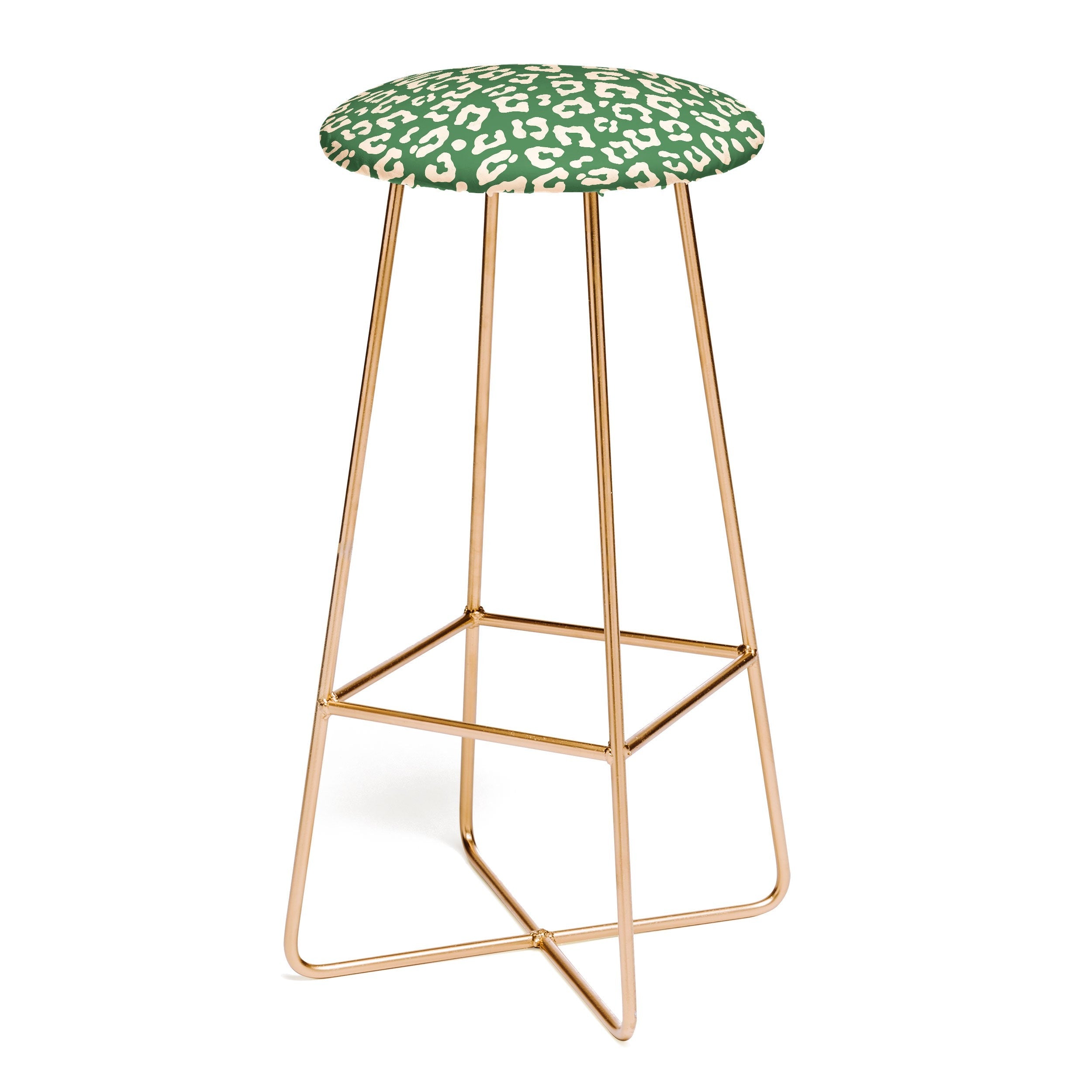 Avenie BR Cheetah Print In Green Bar Stool