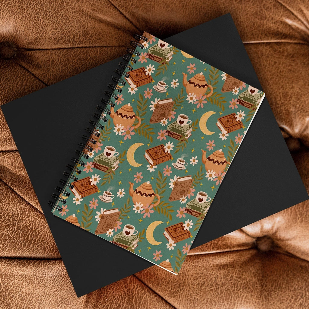 Avenie Moonlit Reading Nook I Spiral Notebook