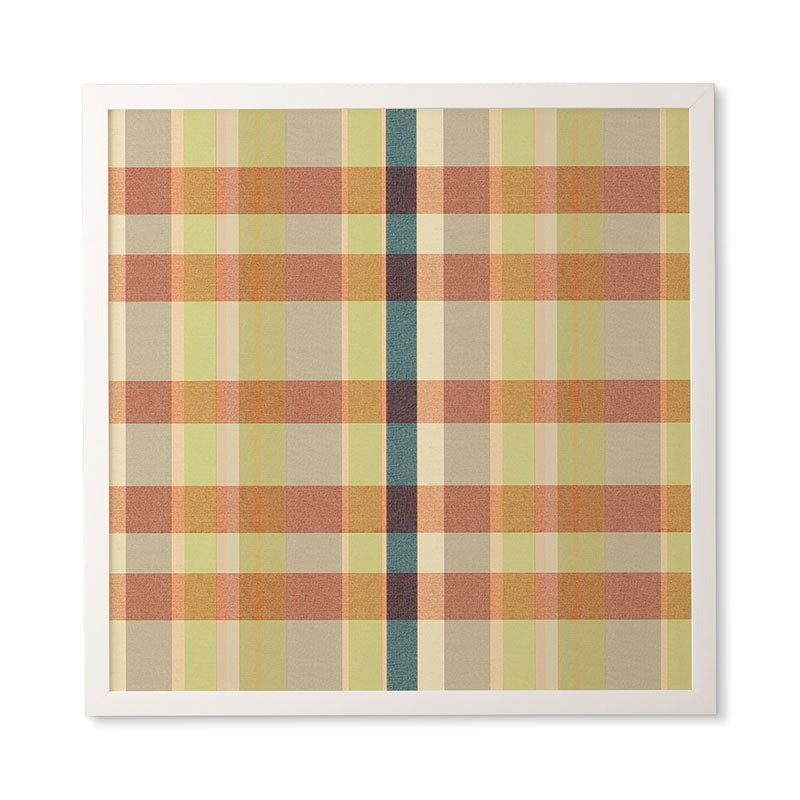 Marta Barragan Camarasa Retro Picnic Plaid Warm Tones Framed Wall Art