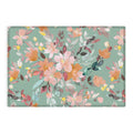 Ninola Design Botanic Retreat Floral Oleander Whimsical Teal Green Outdoor Rug