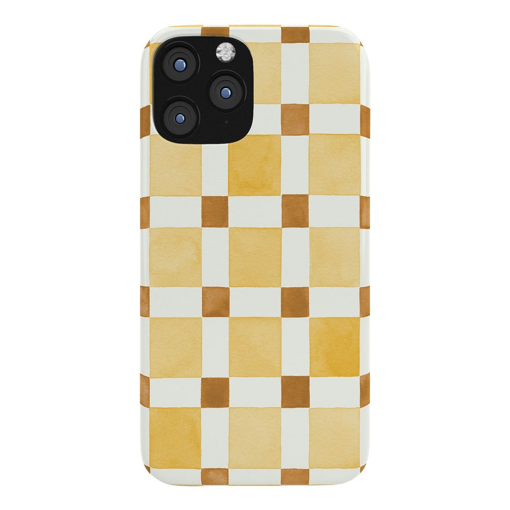 Ninola Design Everyday Artifact Checker Mosaic Tiles Geometry Yellow Phone Case