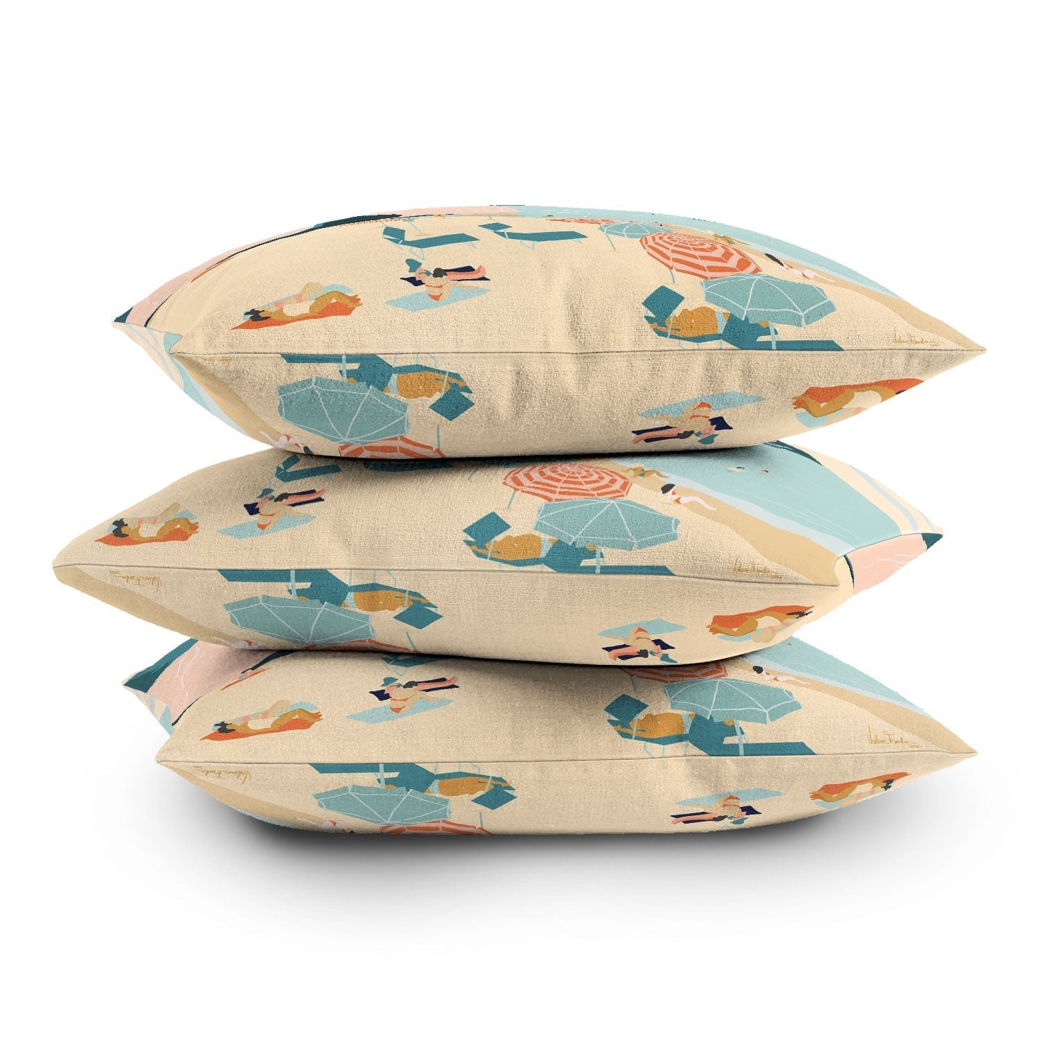 Valeria Frustaci Beach of Positano in Italy Outdoor Throw Pillow