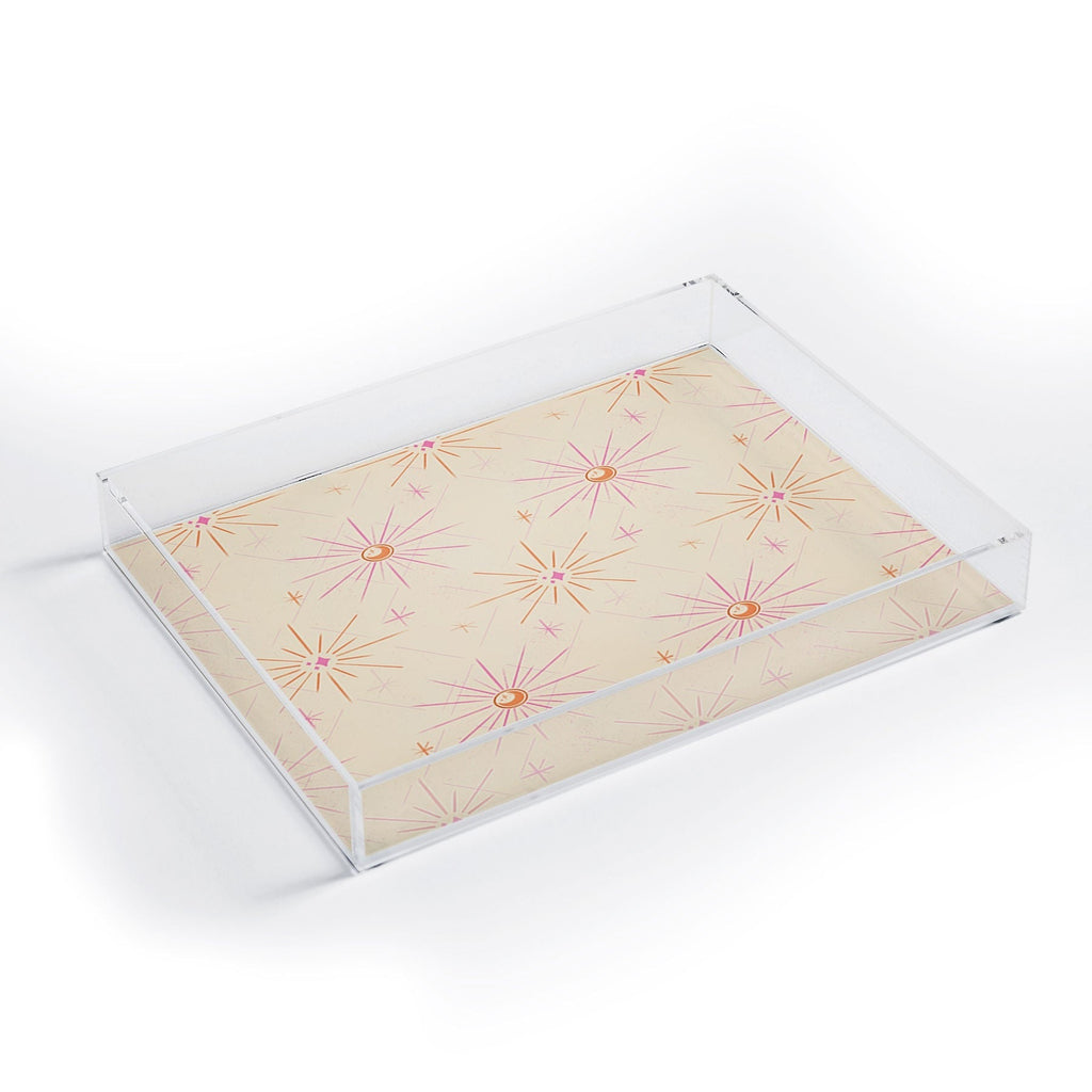 Little Om Pattern Little Moon cream Acrylic Tray