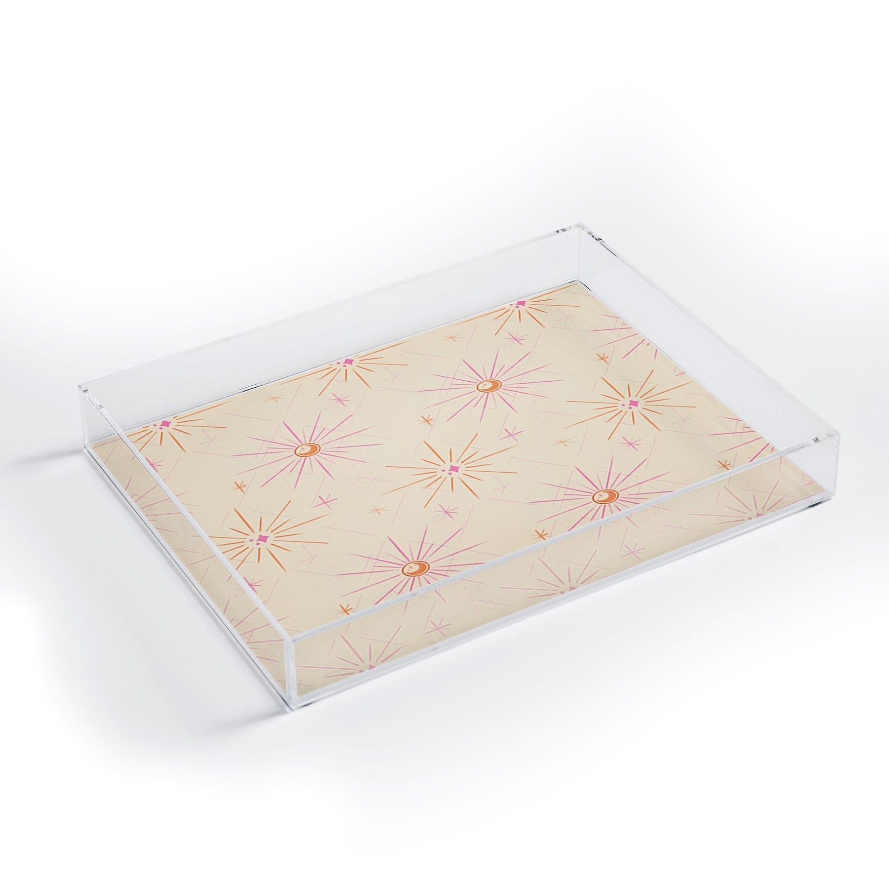 Little Om Pattern Little Moon cream Acrylic Tray