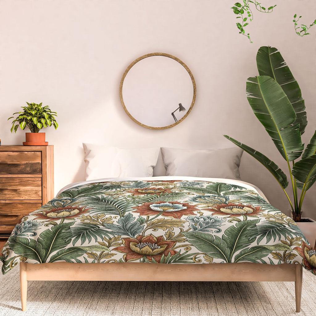 Marta Barragan Camarasa Retro Jungle Garden Comforter