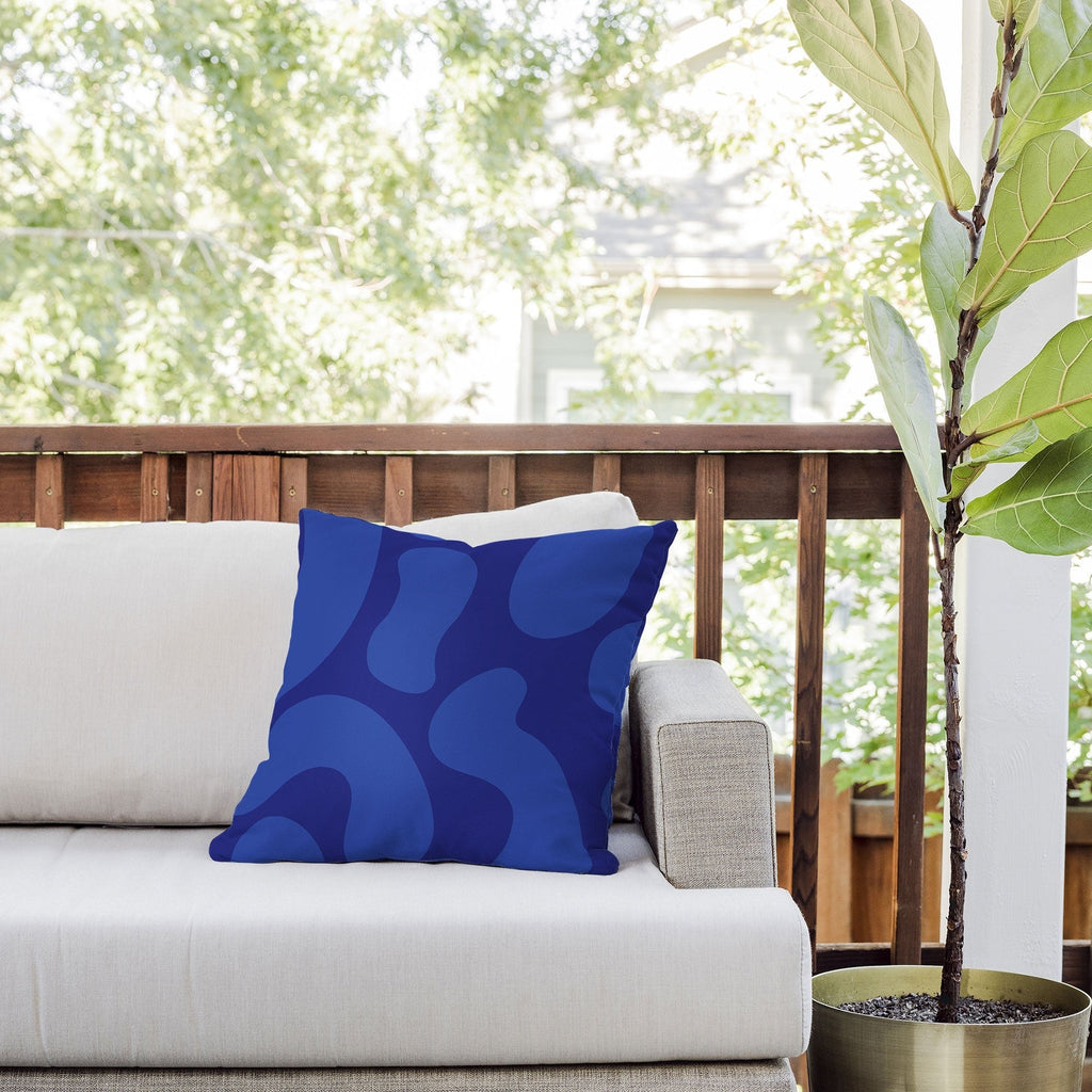 Camilla Foss Blue Pebble Outdoor Throw Pillow