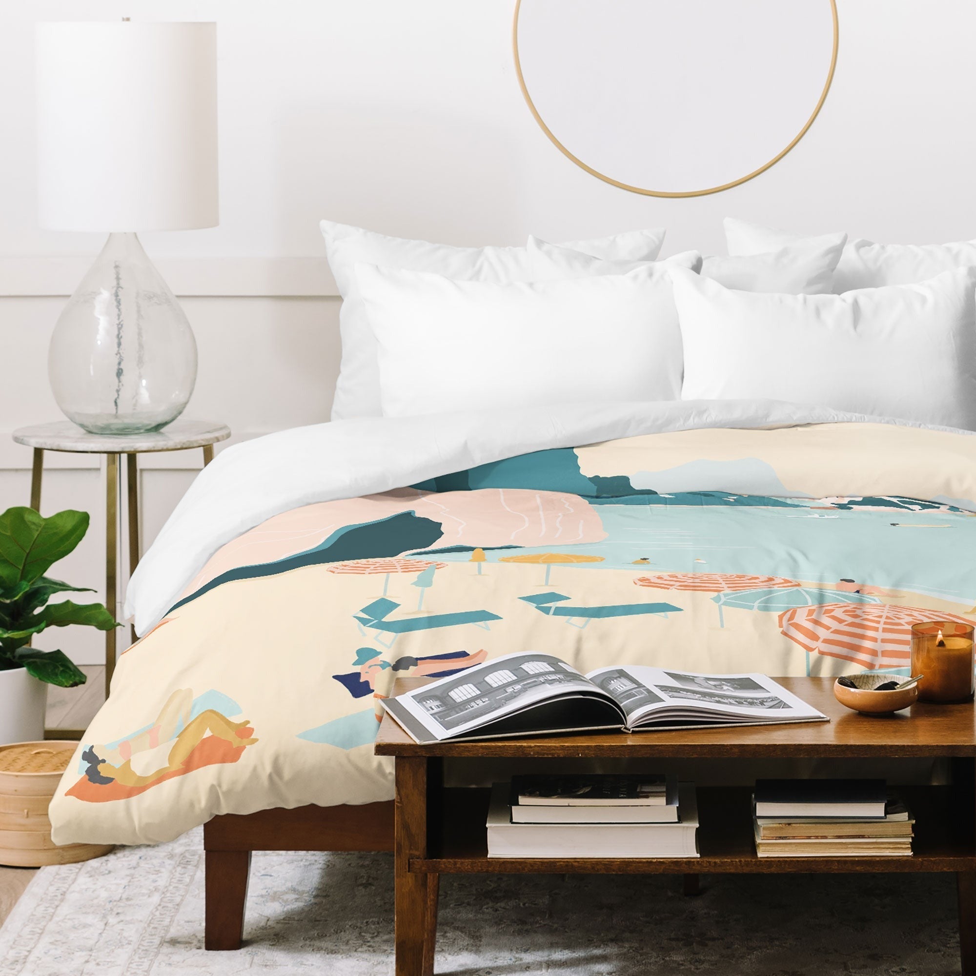Valeria Frustaci Beach of Positano in Italy Duvet Cover