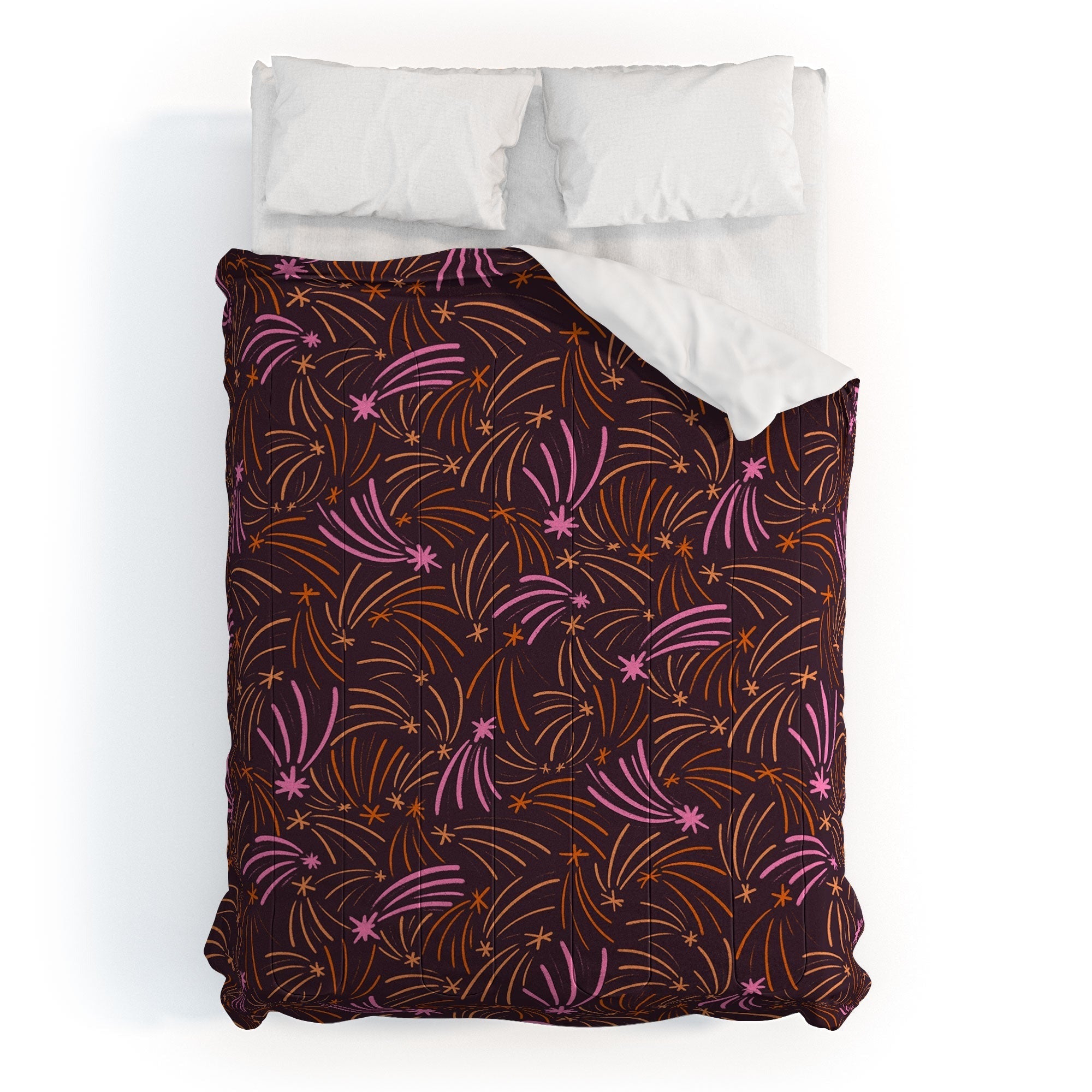 Little Om Pattern Shooting Stars plum Comforter