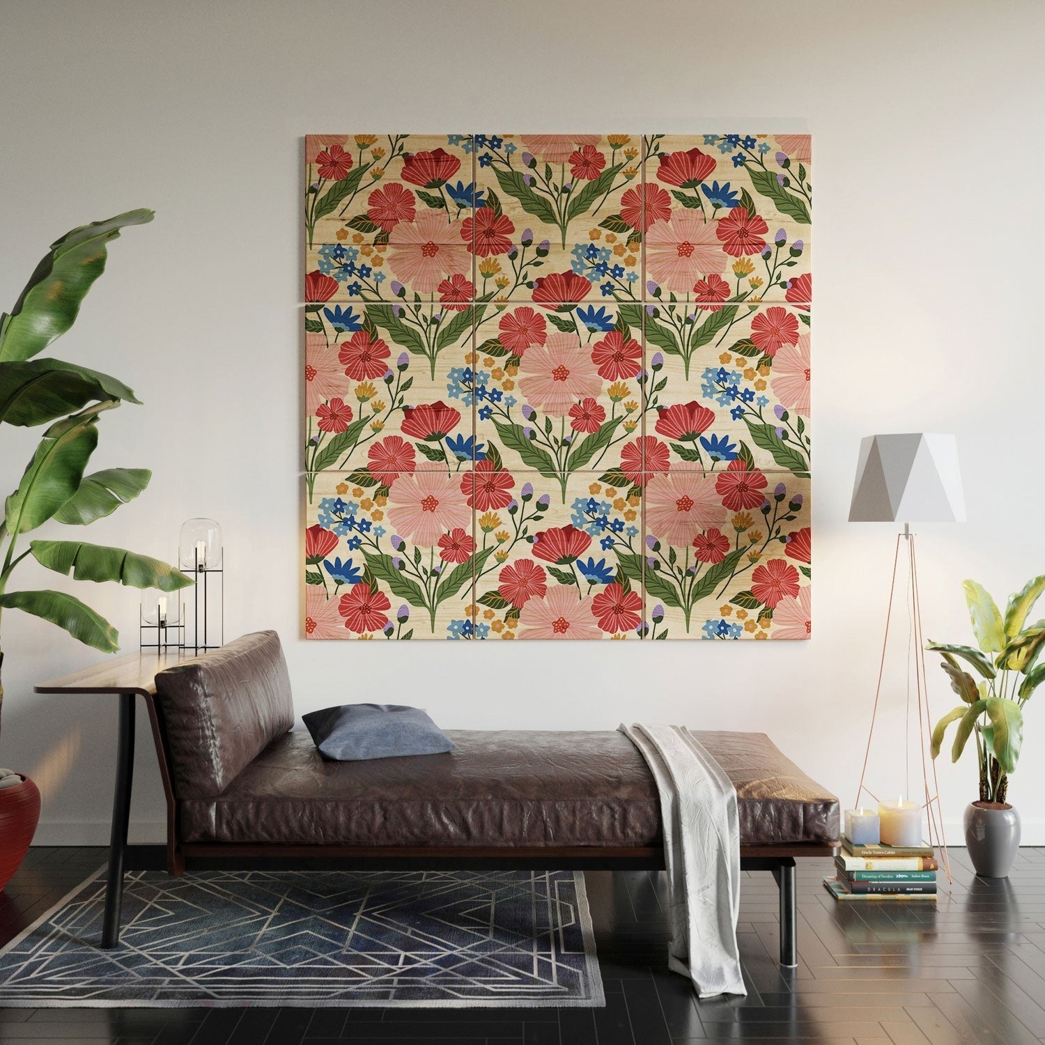 Design by Spark Wild Bloom Flowers Wood Wall Mural