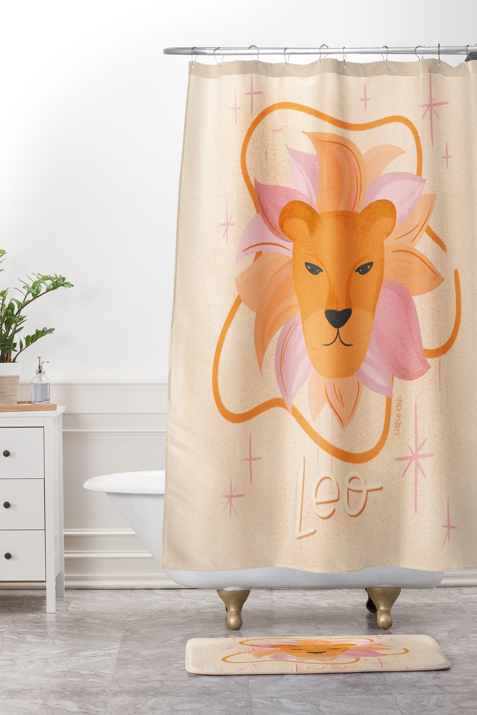 Little Om Zodiac Signs Leo Memory Foam Bath Mat