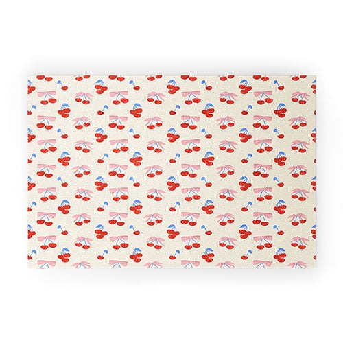 Design by Spark Cherries And Ribbons Welcome Mat