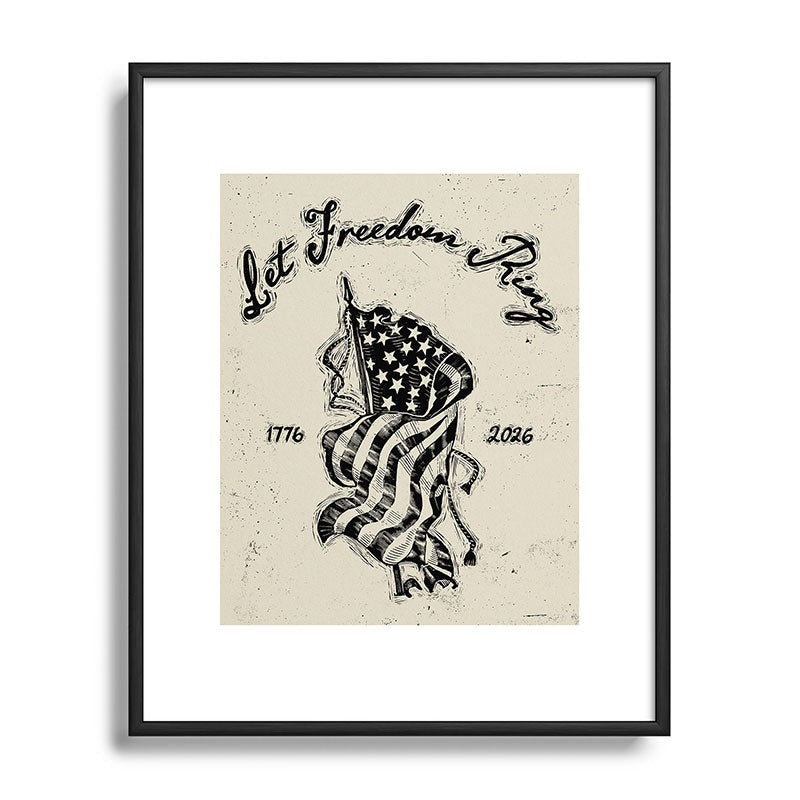 DENY Designs Let Freedom Ring Block Metal Framed Art Print
