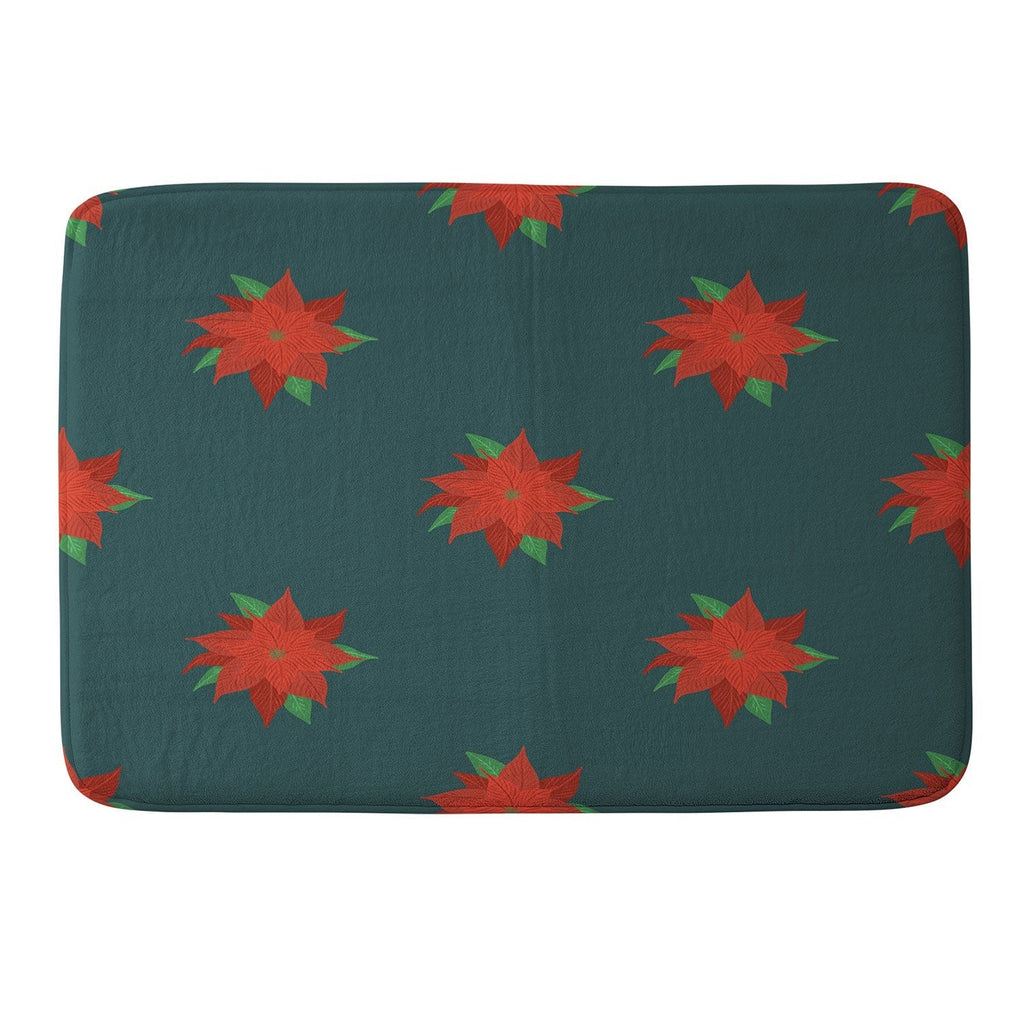 Design by Spark Poinsettia Florals Memory Foam Bath Mat