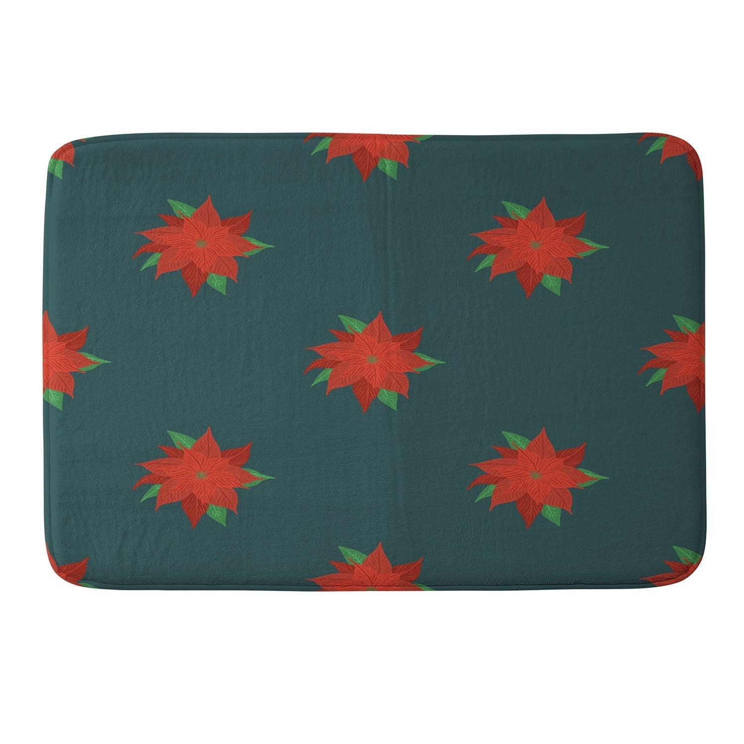Design by Spark Poinsettia Florals Memory Foam Bath Mat