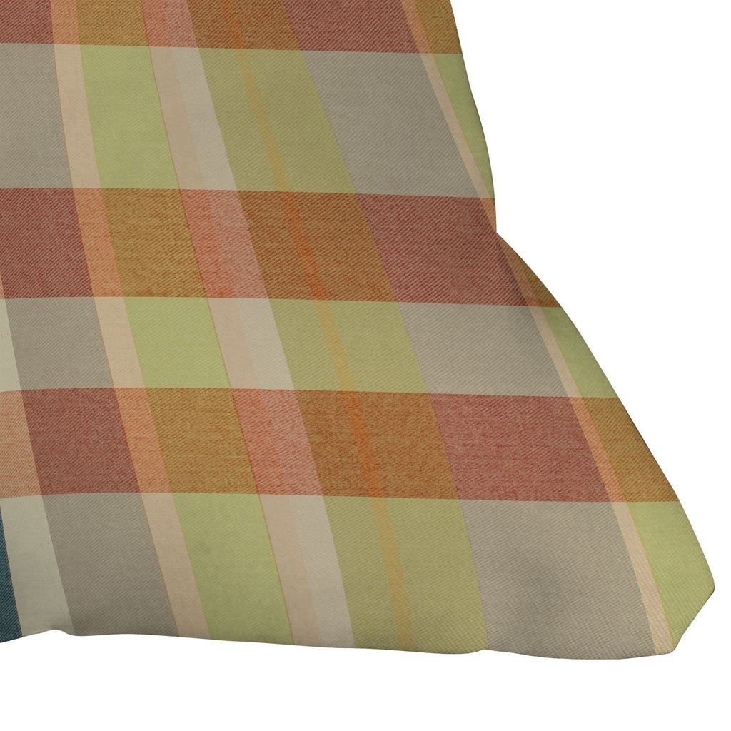 Marta Barragan Camarasa Retro Picnic Plaid Warm Tones Outdoor Throw Pillow
