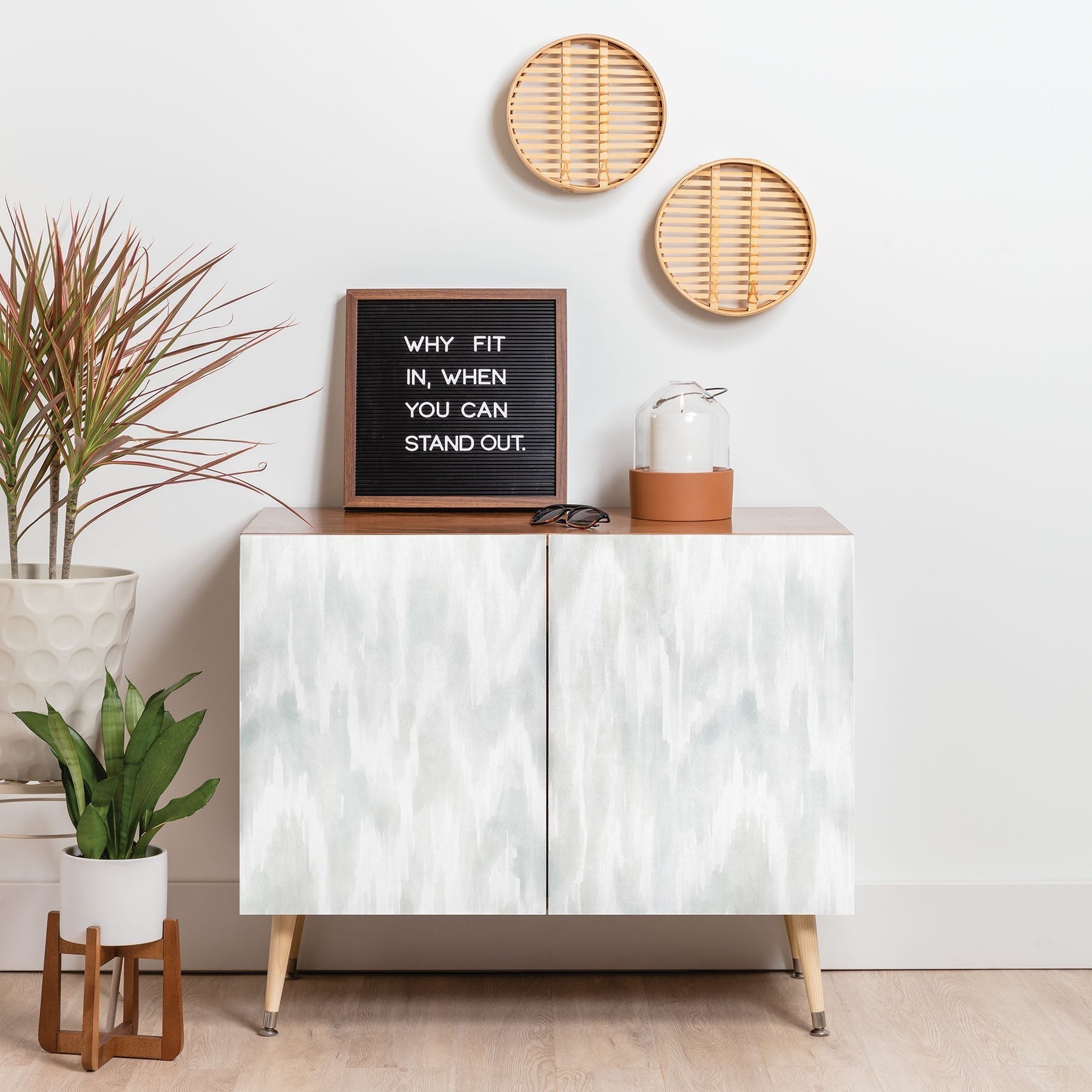Jacqueline Maldonado Watercolor Wood Grain Credenza