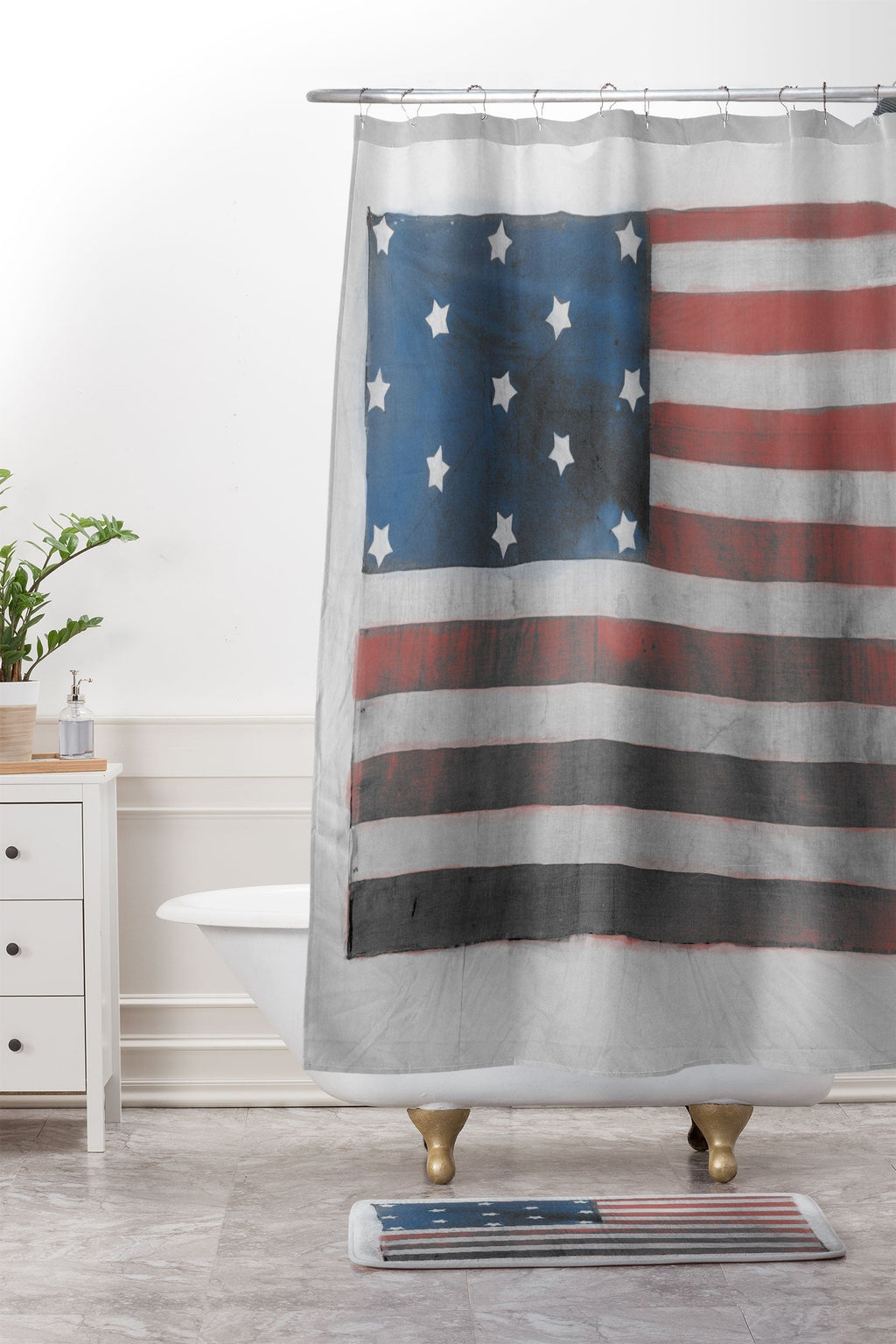 DENY Designs Flag Attributed to Elizabeth Schuyler Hamilton Memory Foam Bath Mat