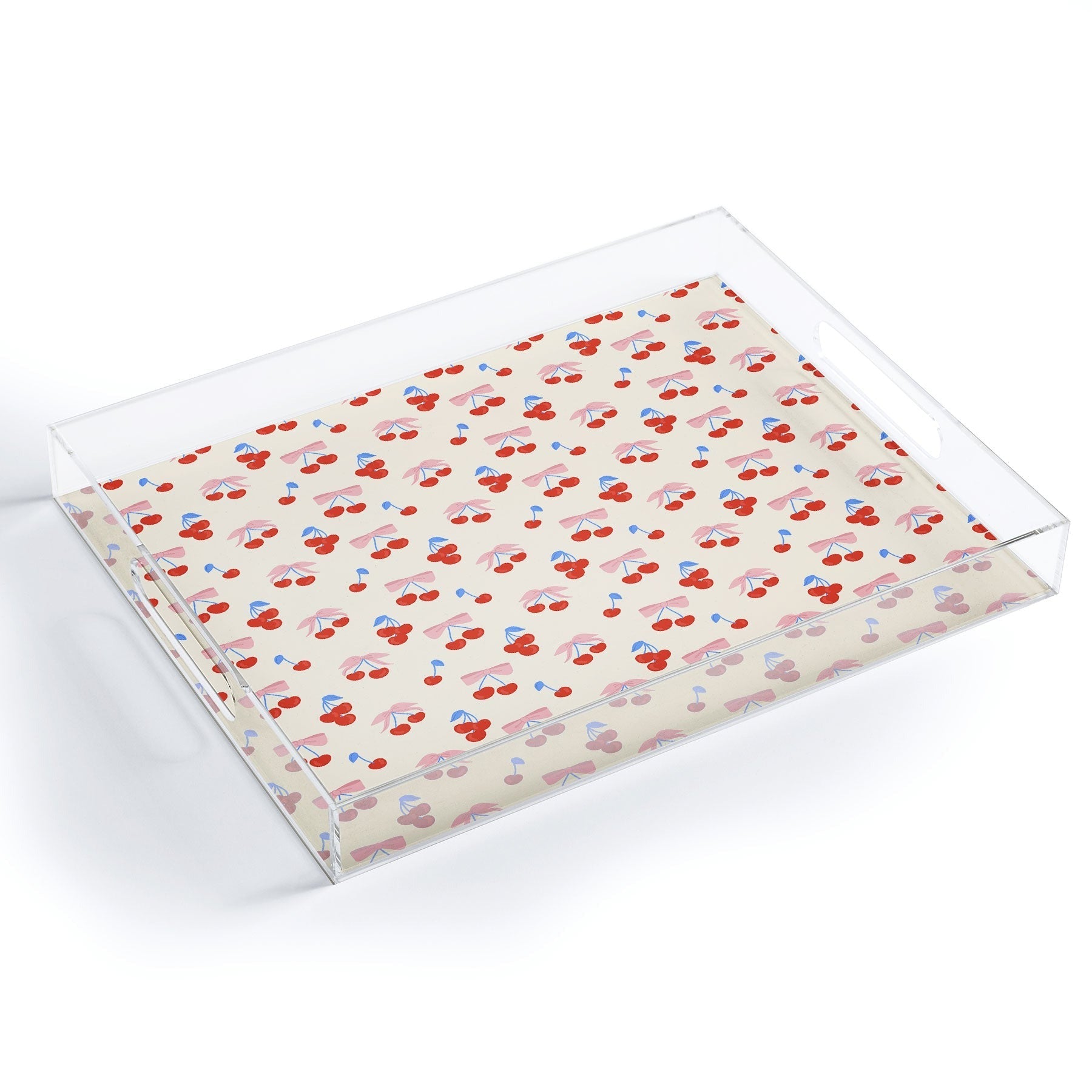 Design by Spark Cherries And Ribbons Acrylic Tray