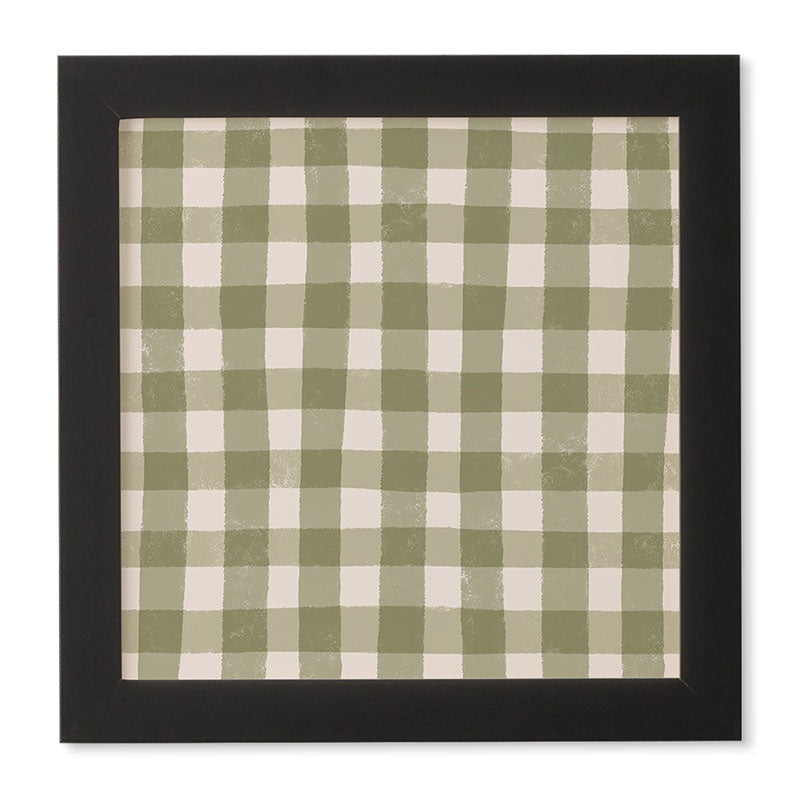 Menina Lisboa Rustic Green Plaid Framed Wall Art