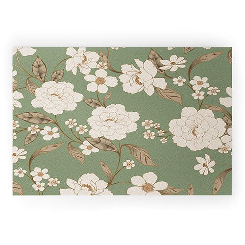 Gabriela Fuente Olive Floral Roberta Welcome Mat