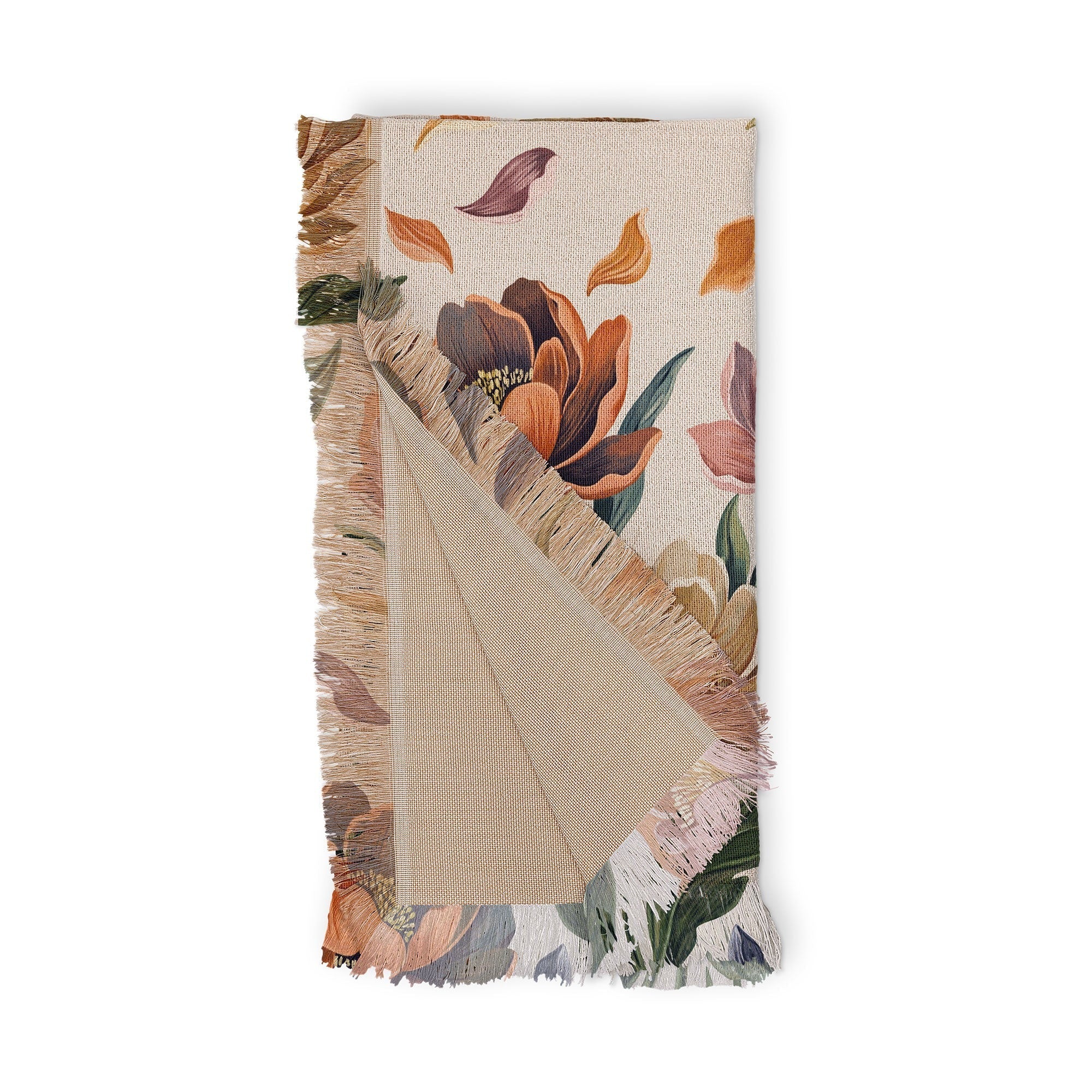 Marta Barragan Camarasa Hand Painted Peony Florals Throw Blanket