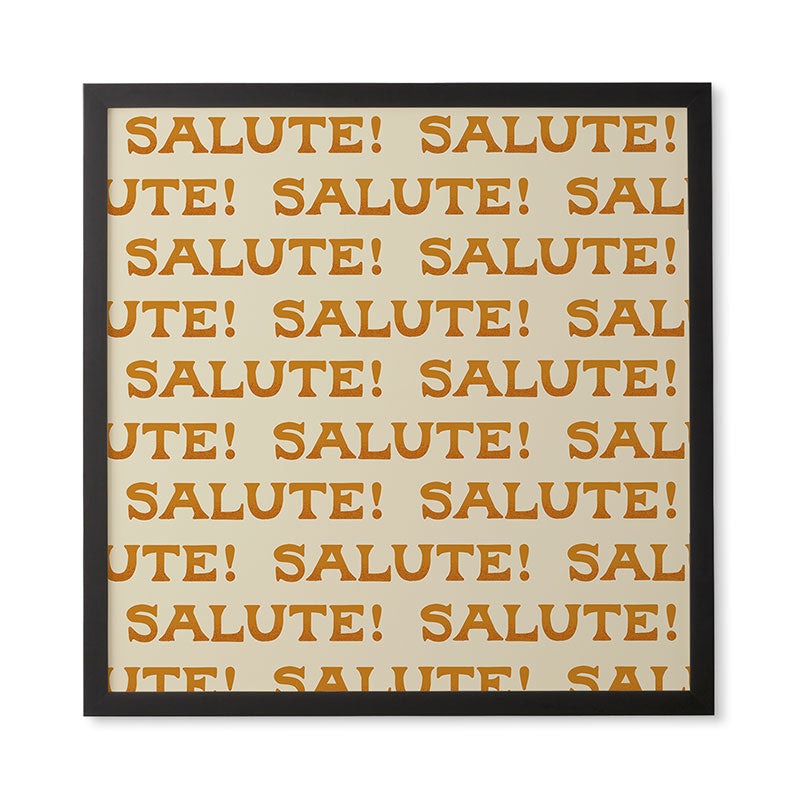 Jessica Molina Salute Gold Pattern on Cream Framed Wall Art