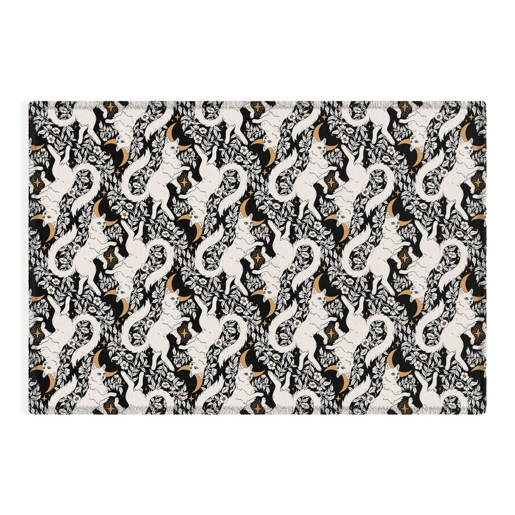 Avenie Celestial Cats Gold Outdoor Rug