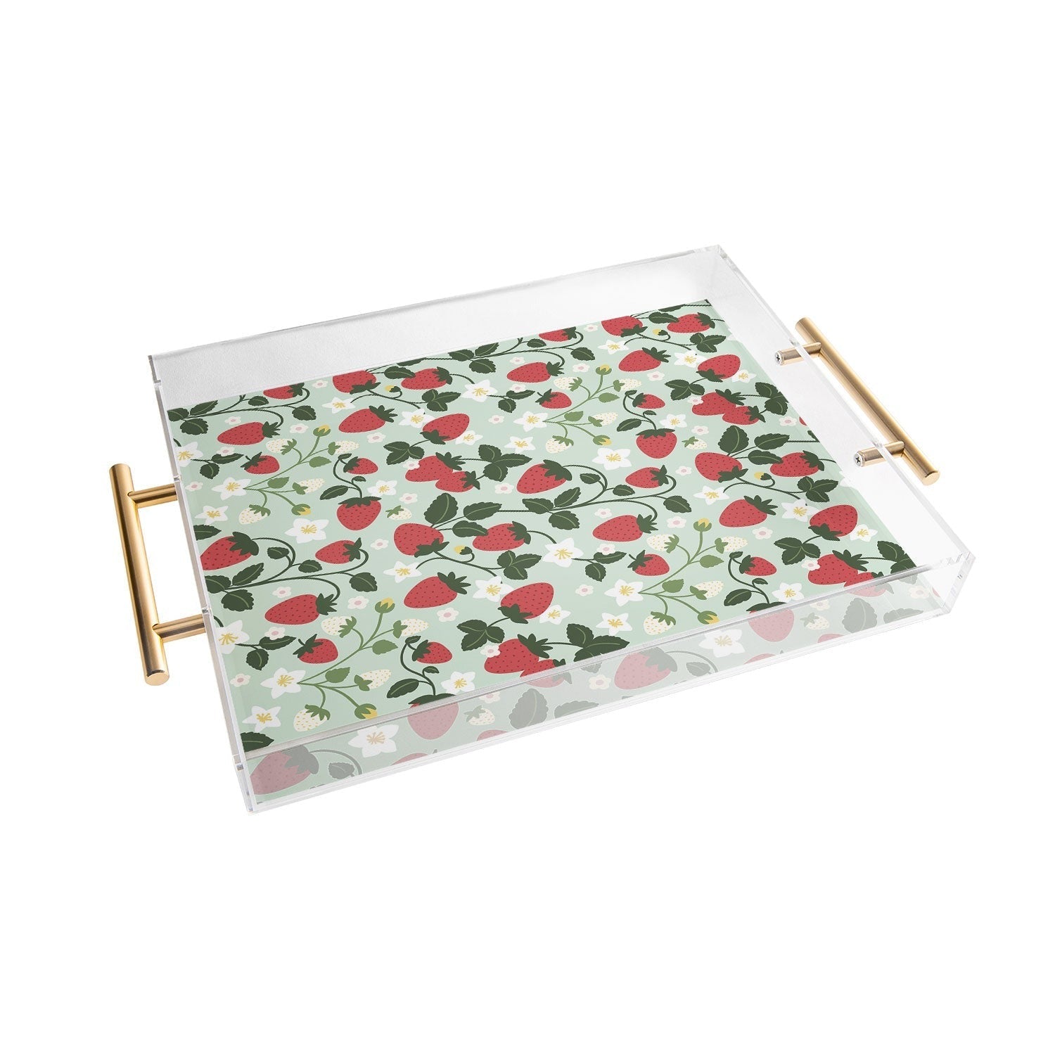 Design by Spark Strawberry Florals Fields Acrylic Tray