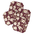 Gabriela Fuente Burgundy Floral Roberta Coaster Set