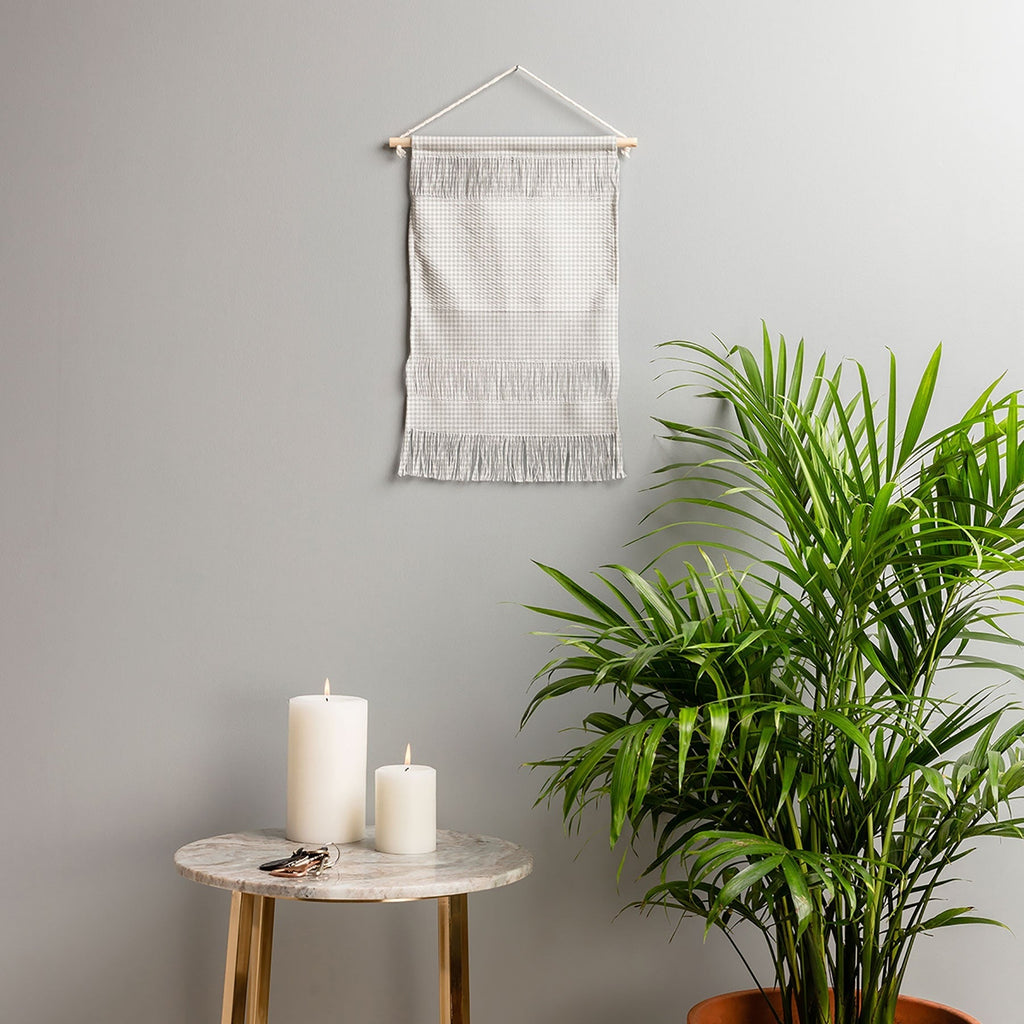 Colour Poems Gingham Plaid Pattern Cloud White Wall Hanging Portrait