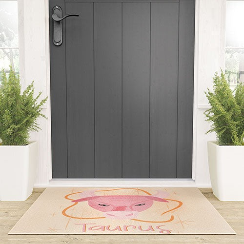Little Om Zodiac Sign Taurus Welcome Mat