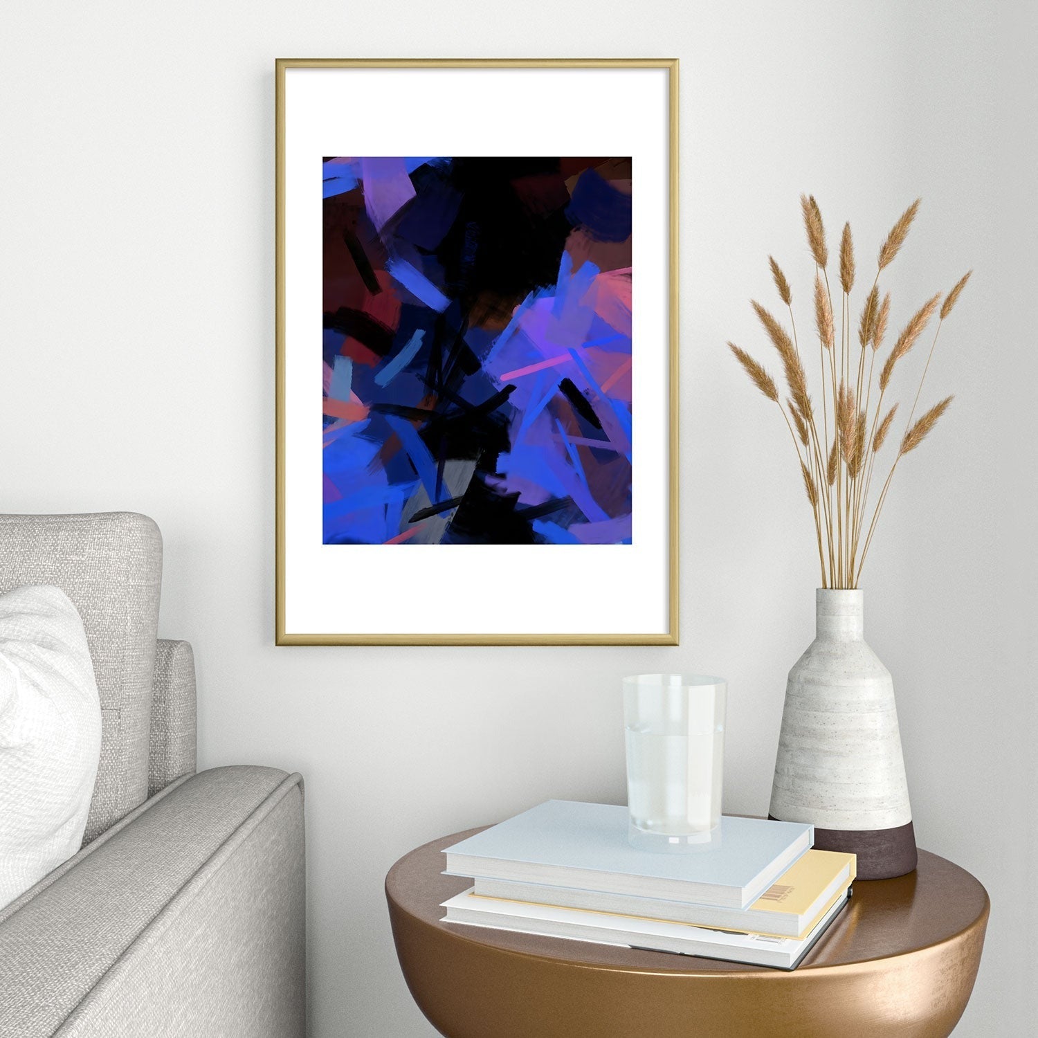 83 Oranges Midnight Sparks Metal Framed Art Print