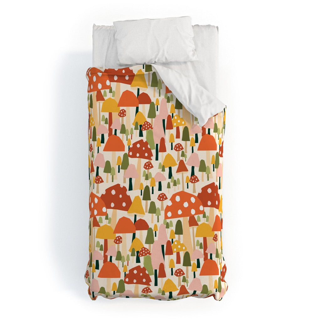 Valeria Frustaci autumnal mushrooms Duvet Cover