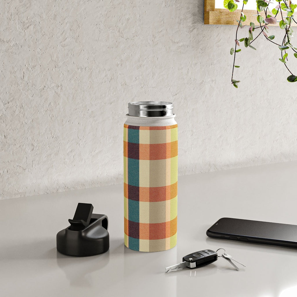 Marta Barragan Camarasa Retro Picnic Plaid Warm Tones Water Bottle
