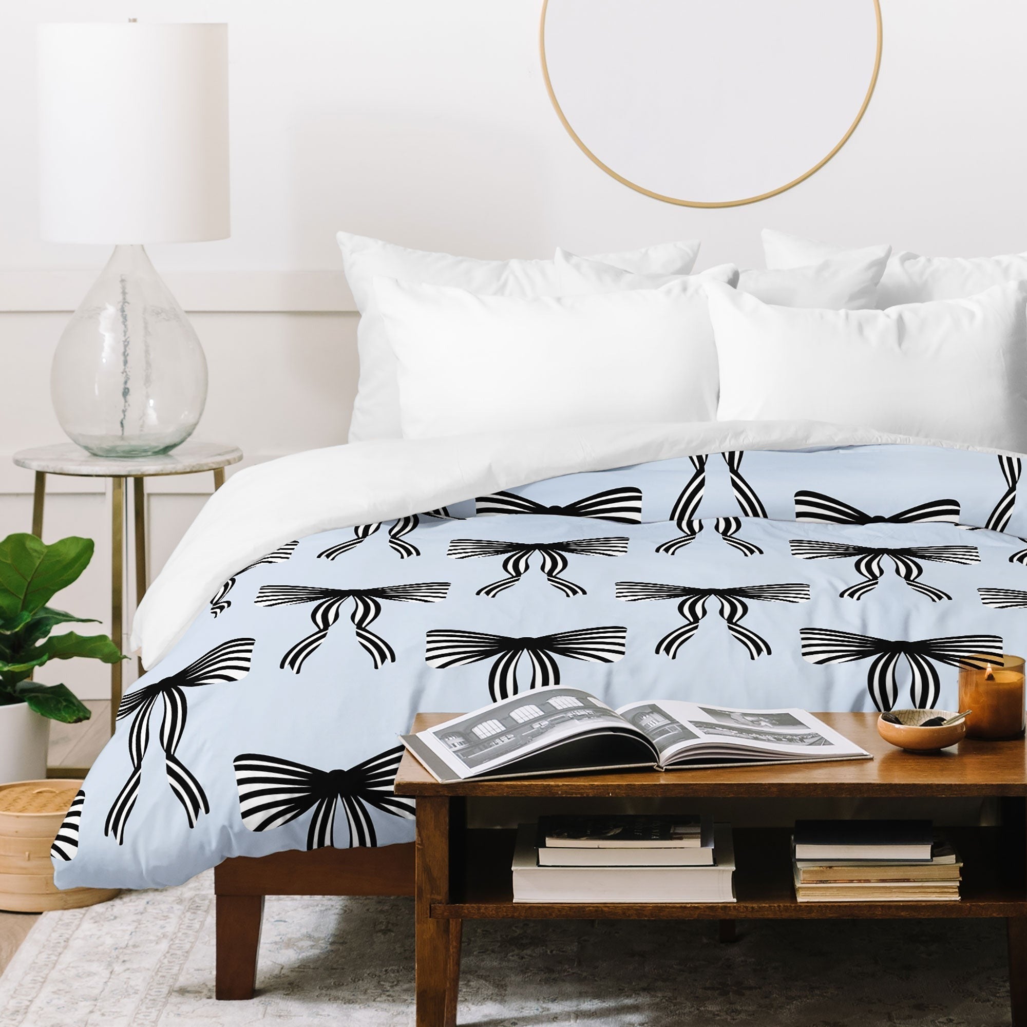 Design by Spark Black Striped Bows Duvet Cover