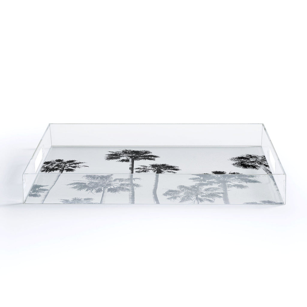 Gal Design Black And White Palms Acrylic Tray