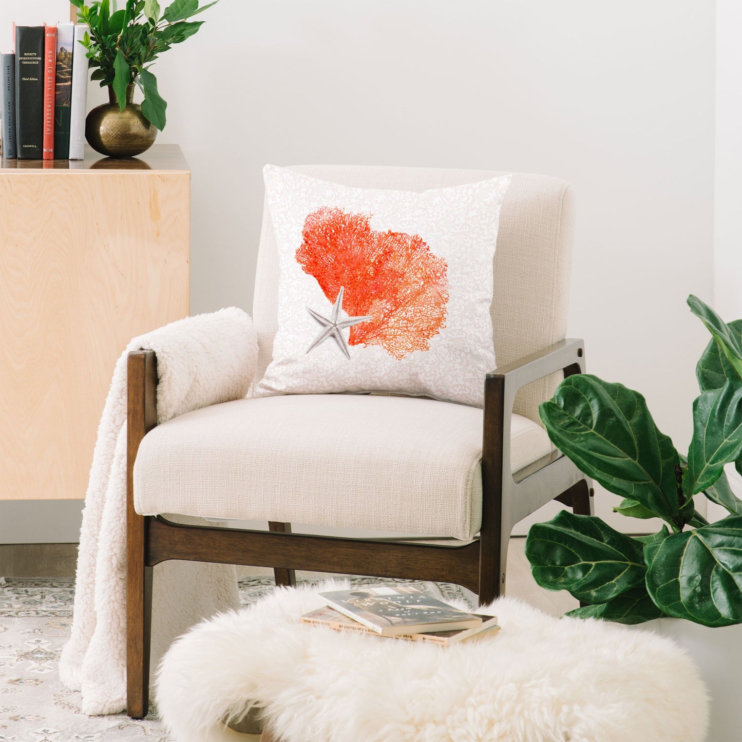 Hadley Hutton Coral Sea Collection 4 Throw Pillow