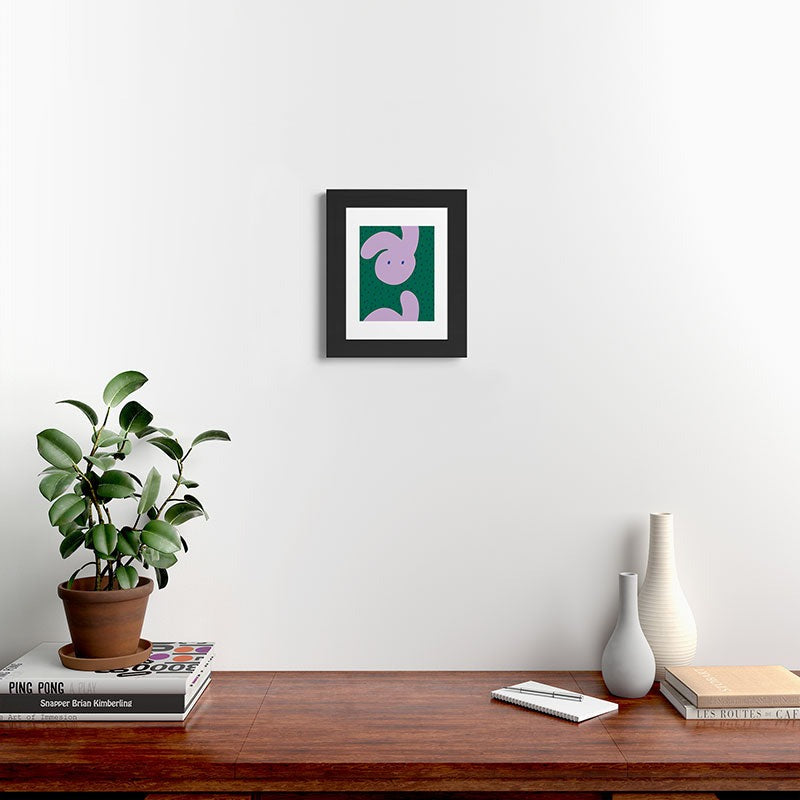 Camilla Foss Pebbles and Rabbit Framed Art Print