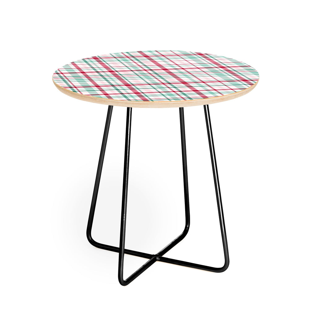 Lisa Argyropoulos Merry Vintage Plaid Round Side Table