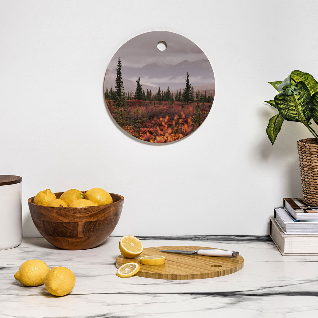 Hannah Kemp Autumn Up North Cutting Board Round
