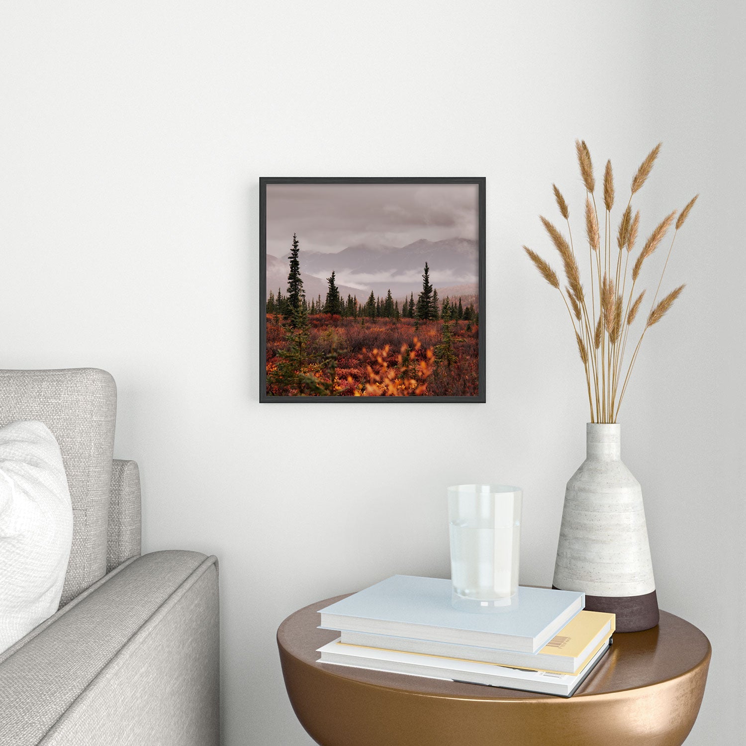Hannah Kemp Autumn Up North Square Metal Framed Art Print