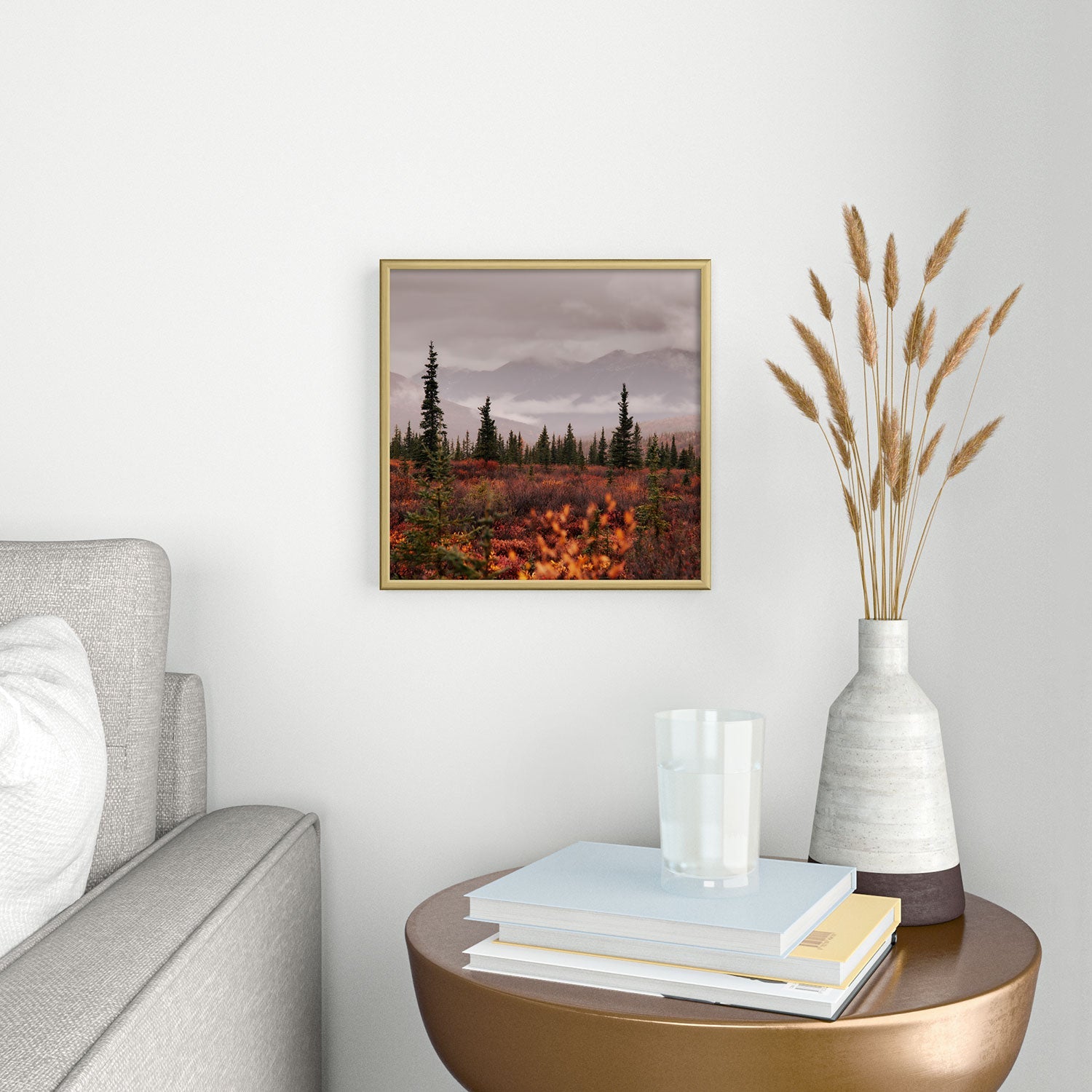 Hannah Kemp Autumn Up North Square Metal Framed Art Print