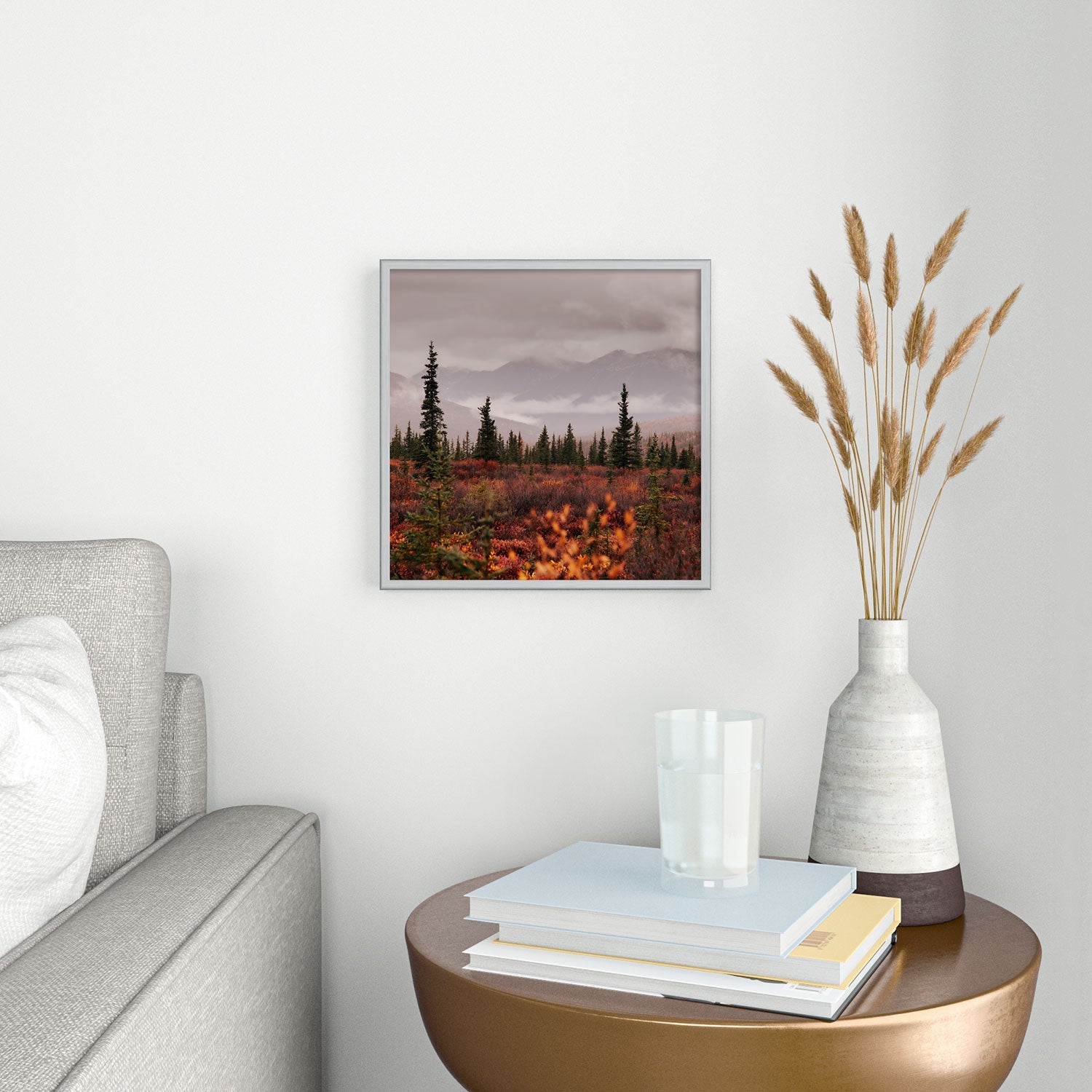 Hannah Kemp Autumn Up North Square Metal Framed Art Print
