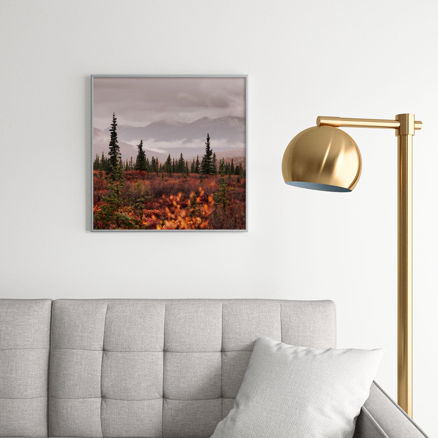 Hannah Kemp Autumn Up North Square Metal Framed Art Print