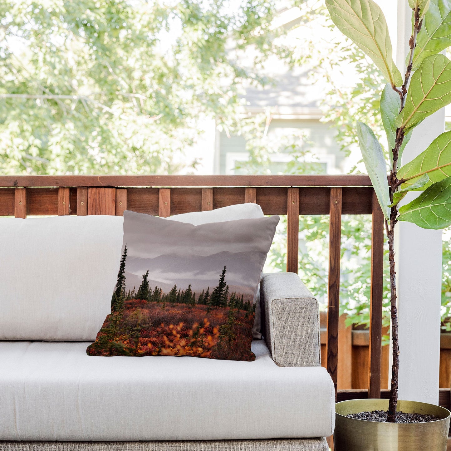 Hannah Kemp Autumn Up North Outdoor Throw Pillow