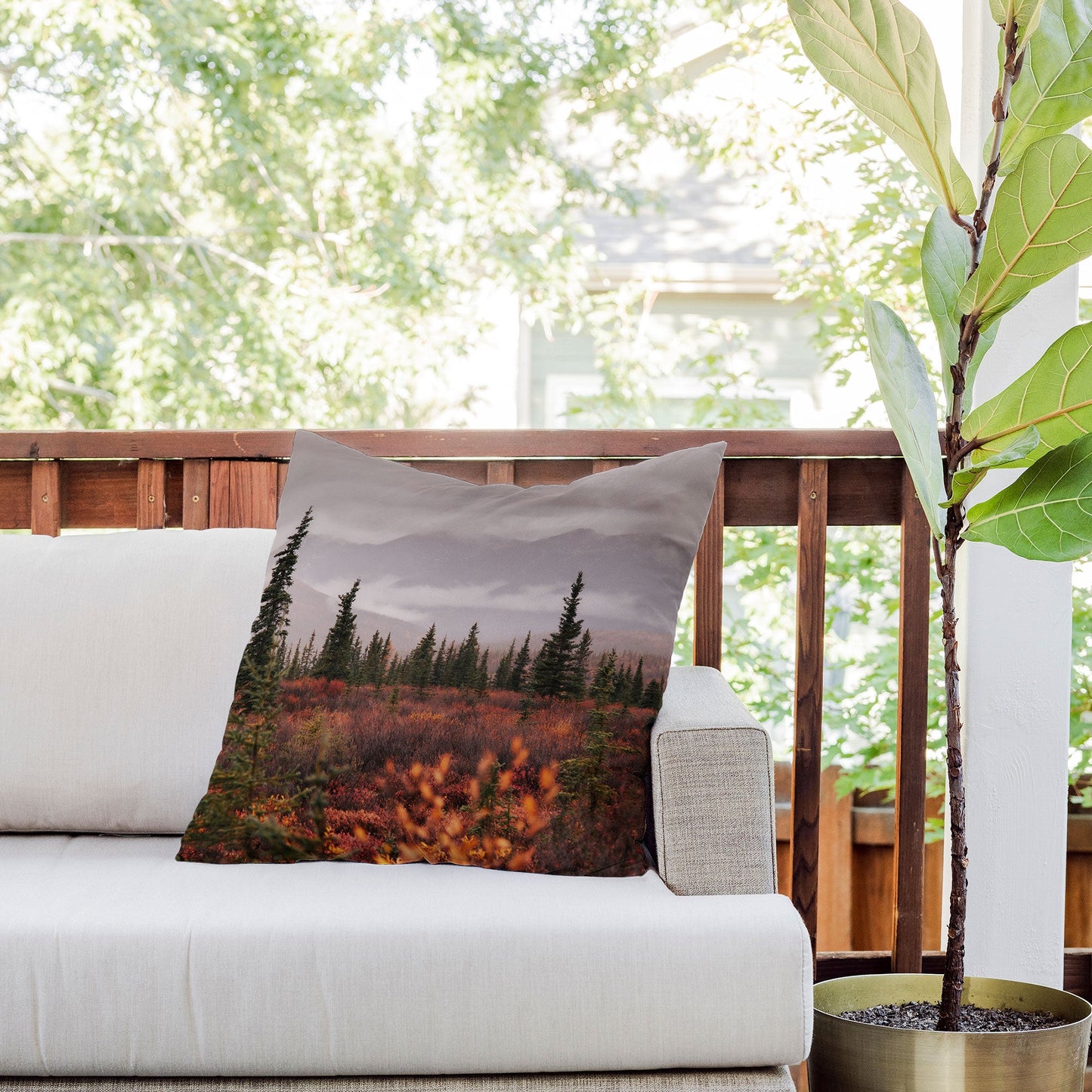 Hannah Kemp Autumn Up North Outdoor Throw Pillow