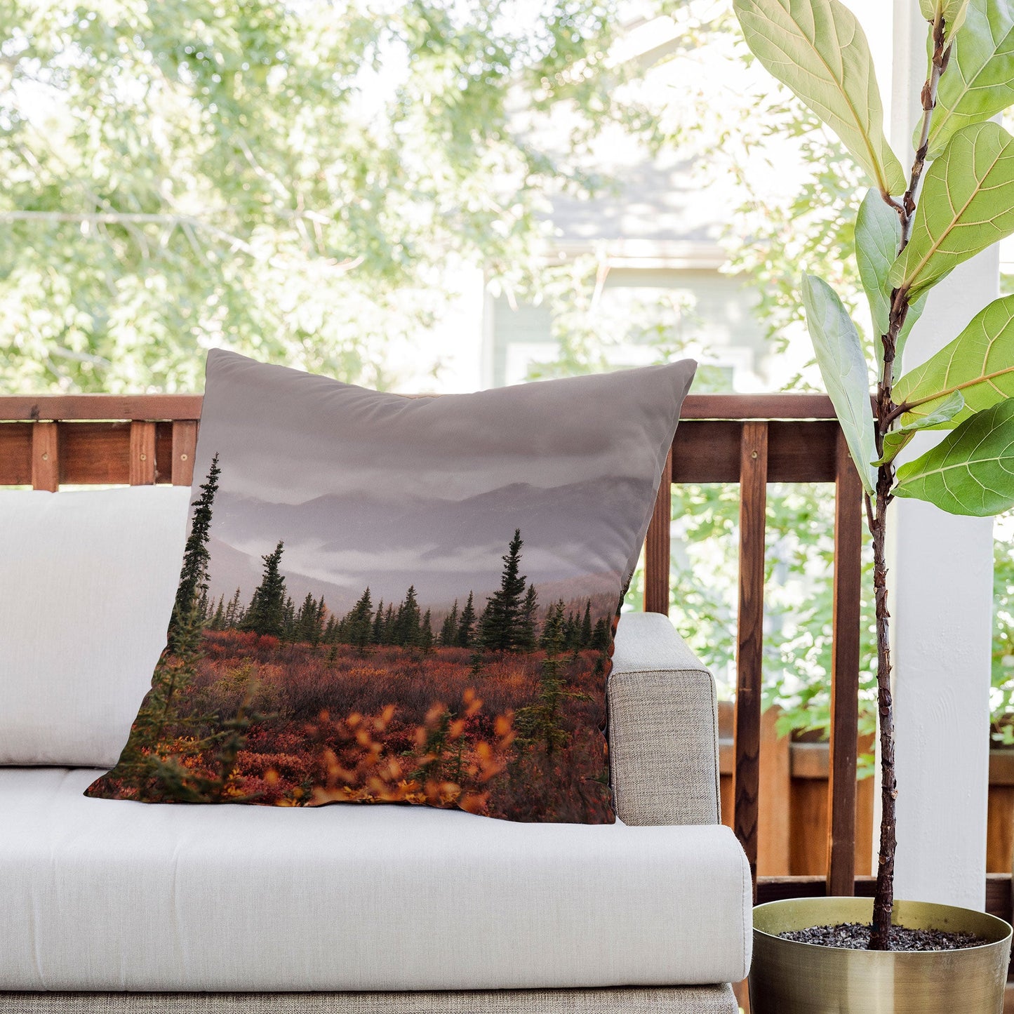 Hannah Kemp Autumn Up North Outdoor Throw Pillow
