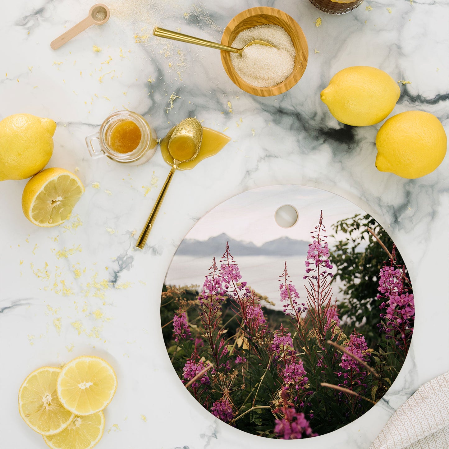 Hannah Kemp Fireweed Season Cutting Board Round