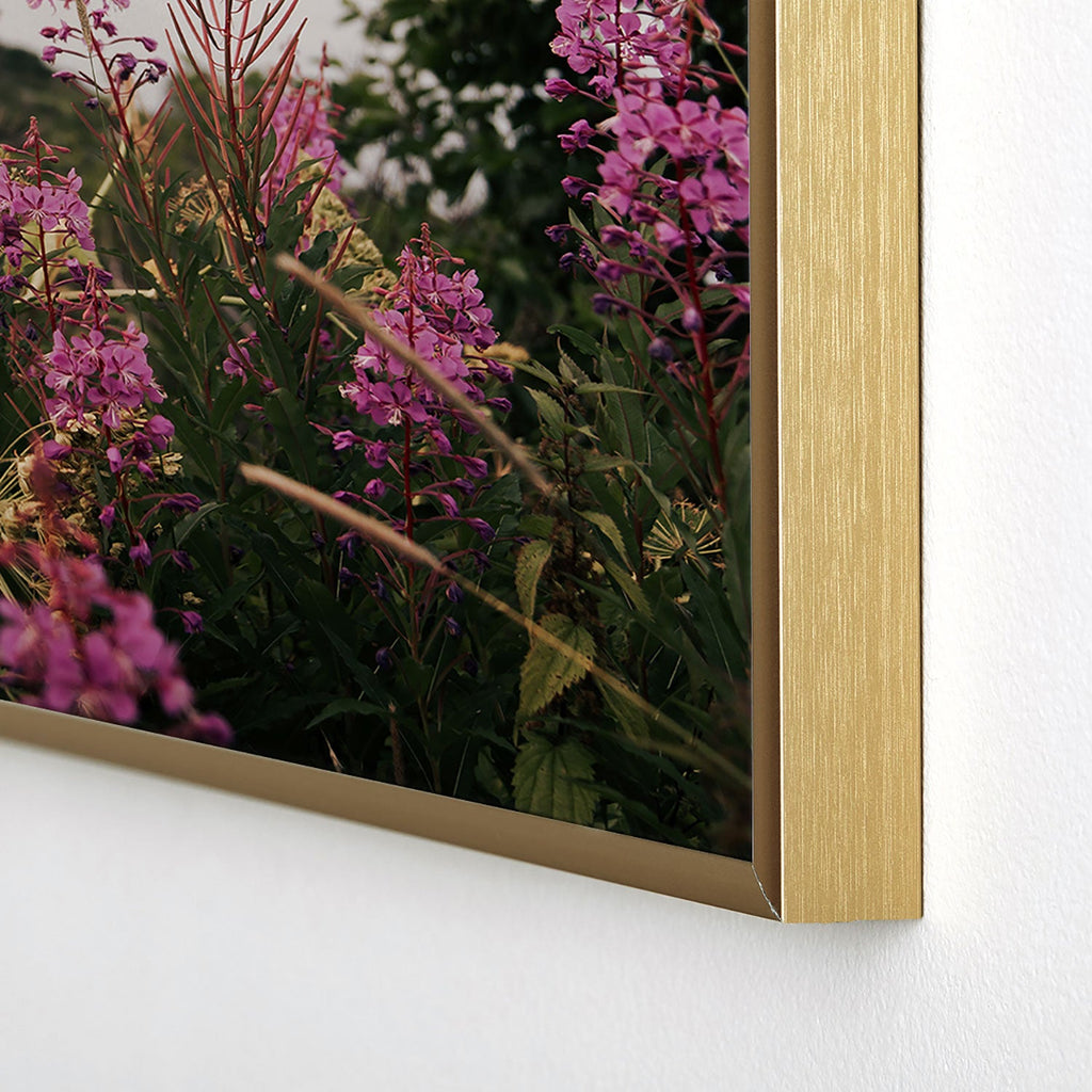 Hannah Kemp Fireweed Season Square Metal Framed Art Print